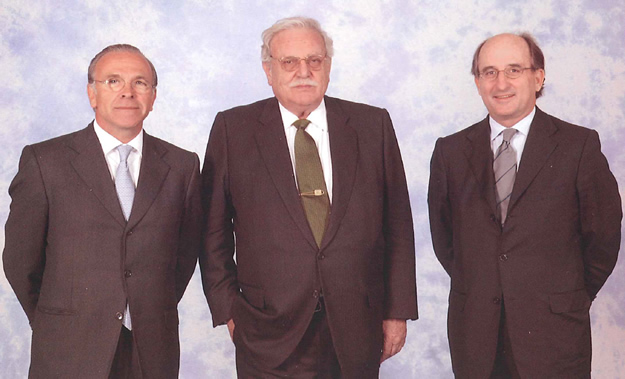 Isidro Fainé, Ricard Fornesa y Antonio Brufau