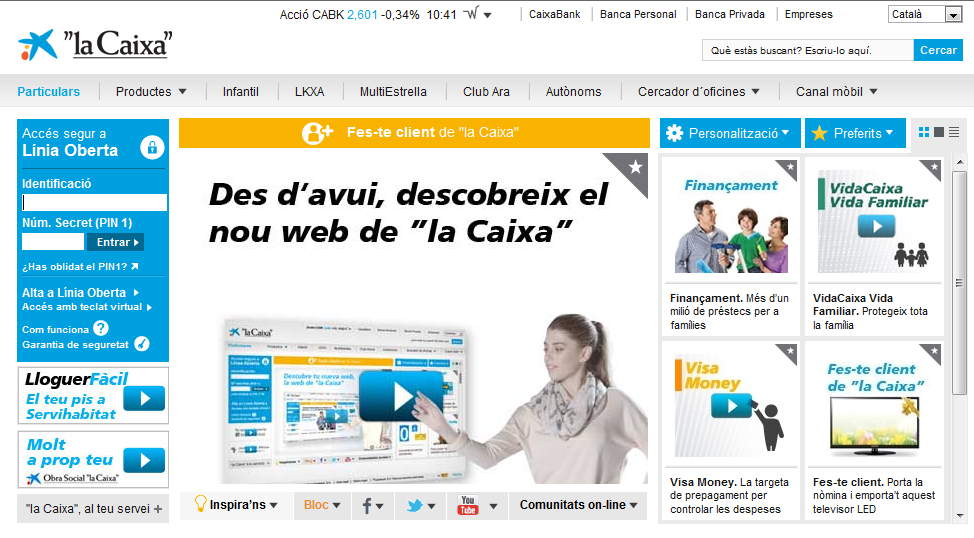 la Caixa llança un innovador portal dissenyat amb la participació dels seus clients